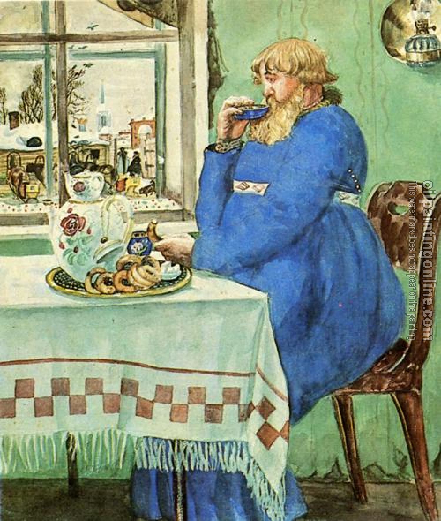 Kustodiev, Boris - Coachman at Traktir (Pub)